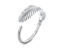 Leaf Style Silver Nose Ring NSKR-72